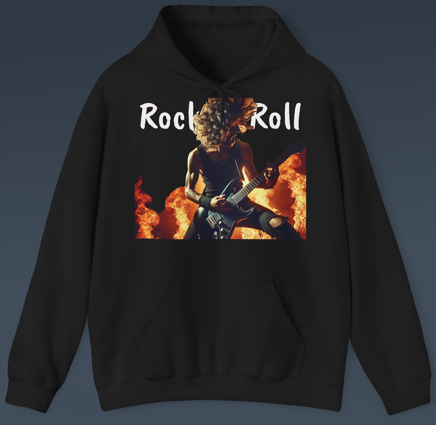 Rock `n`Roll Heavy Blend™ Hooded Sweatshirt, Men, Women, Rockers, School, Work, Drinking with Buddies, Outdoor, Indoor, Fun