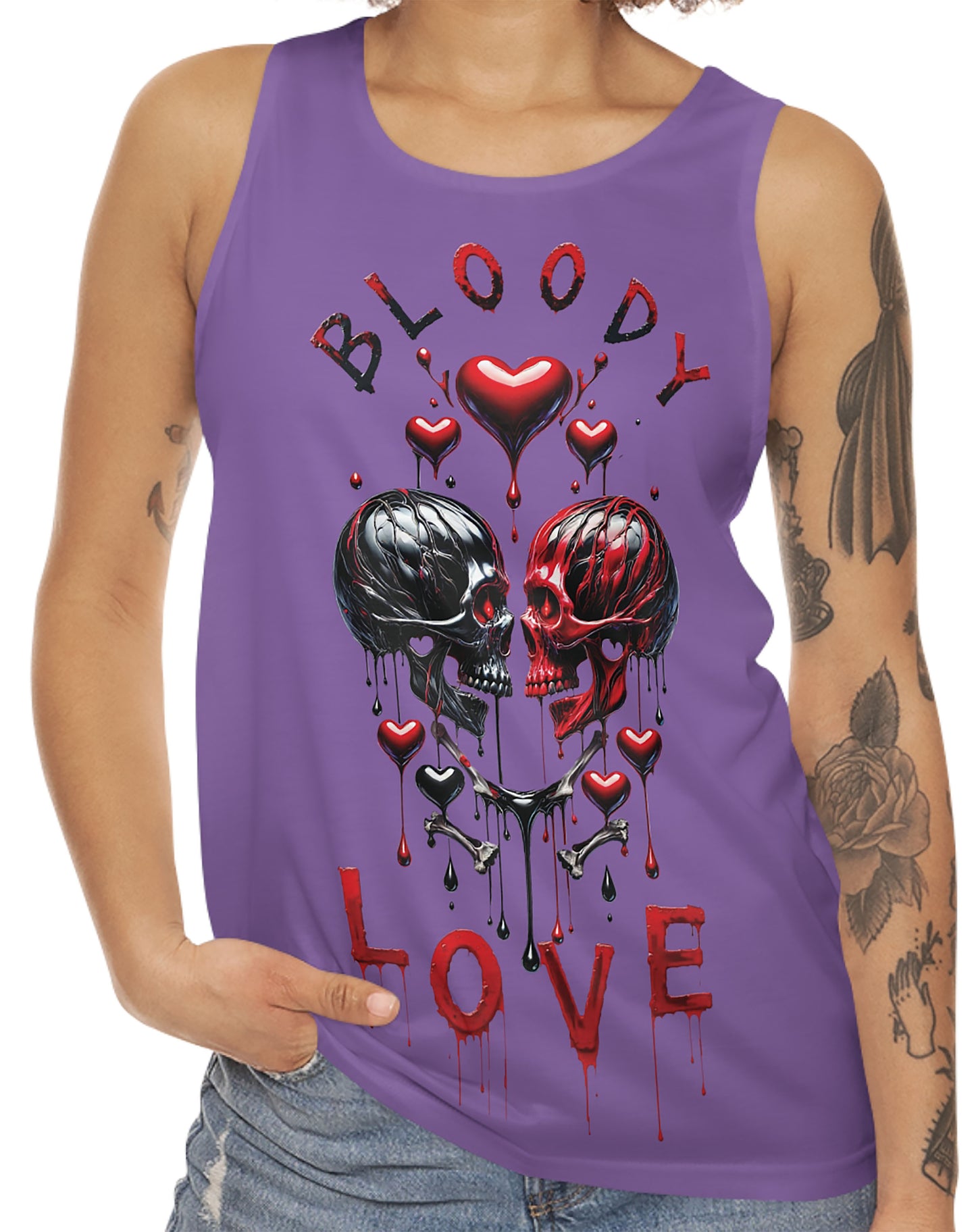 Bloody Love Women Light Purple Tank Top Heavy metal, Rock n Roll, Ghotic, Punk