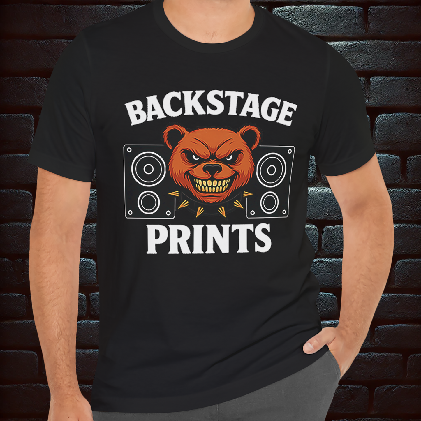 Backstage Prints Mad Bear Tee – Loud, Wild, Rebellious Short Sleeve T-shirt