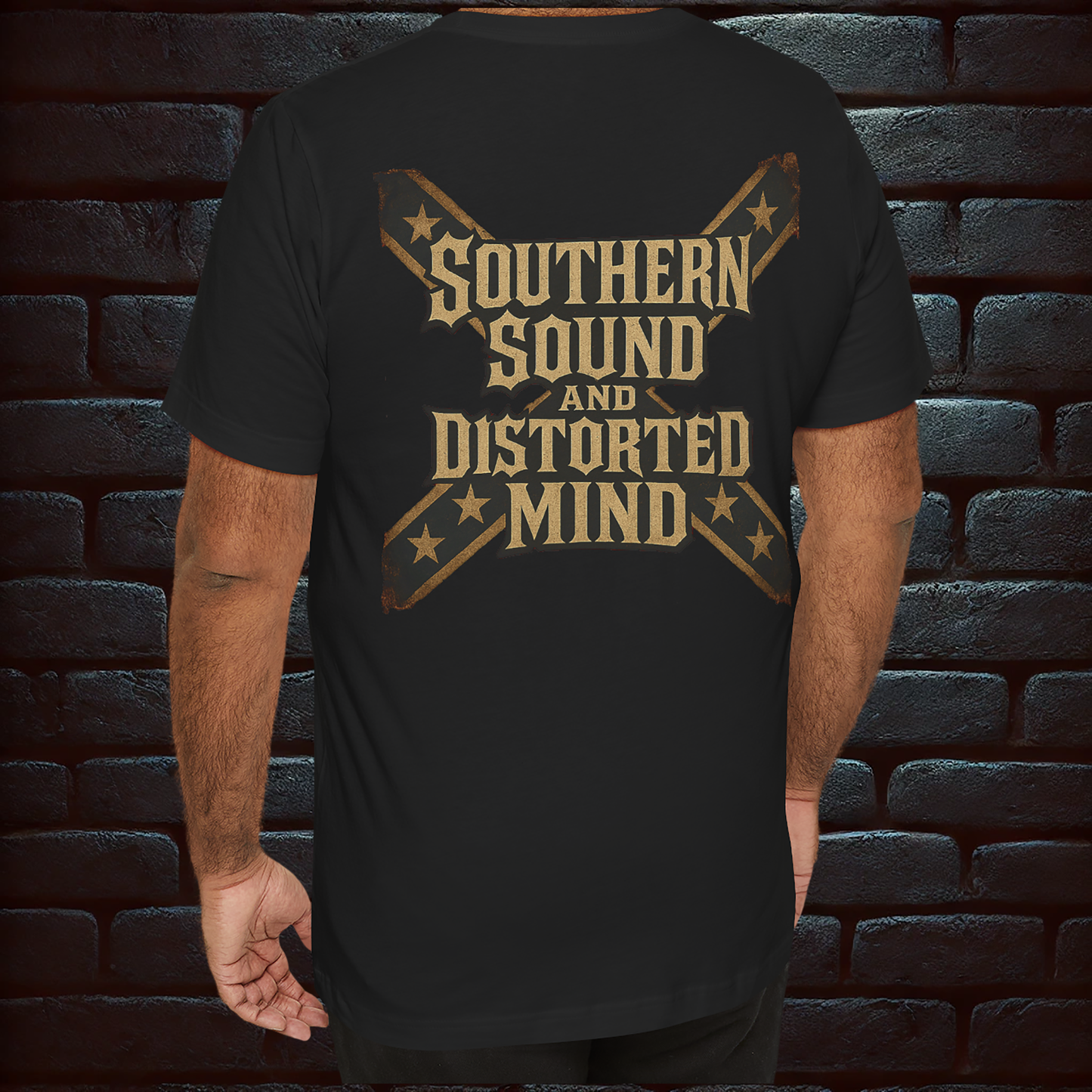 Southern Sound & Distorted Mind + Southern Rock Skull T-Shirt – Rebel Style Short Sleeve T- shirt