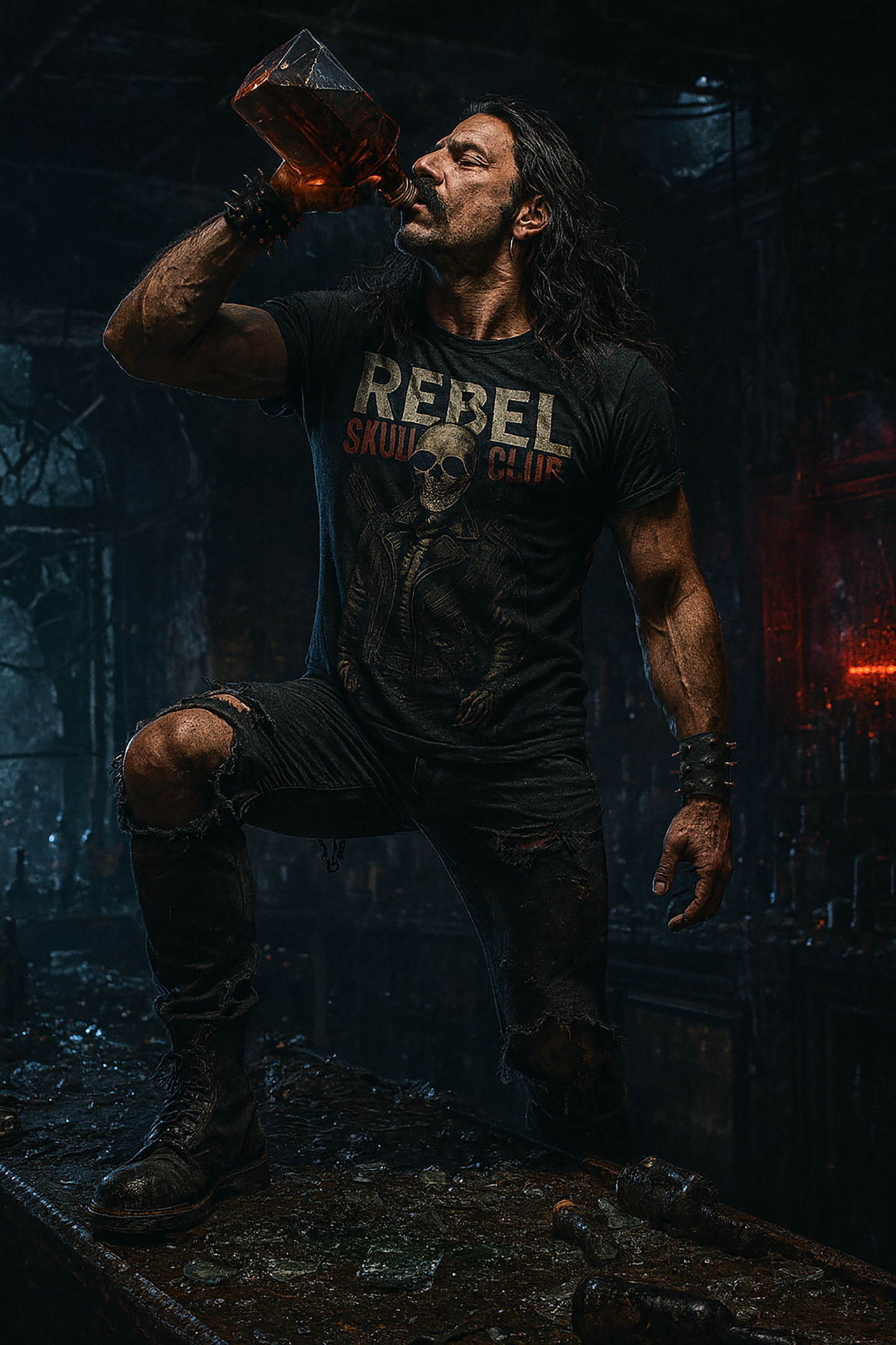 Rebel Skull Club – For those who ride with the wild. Short Sleeve T- shirt