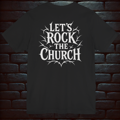 Nun Rock N Roll T-Shirt – Gothic Horror Concert Tee with Back Print  –Short Sleeve Tee