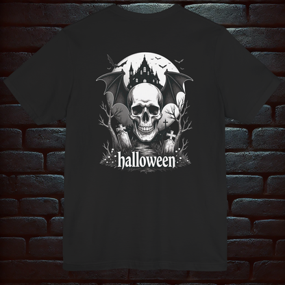 Gothic Halloween Witch & Skull T-Shirt – Spooky, Funny & Dark Style –Short Sleeve Tee