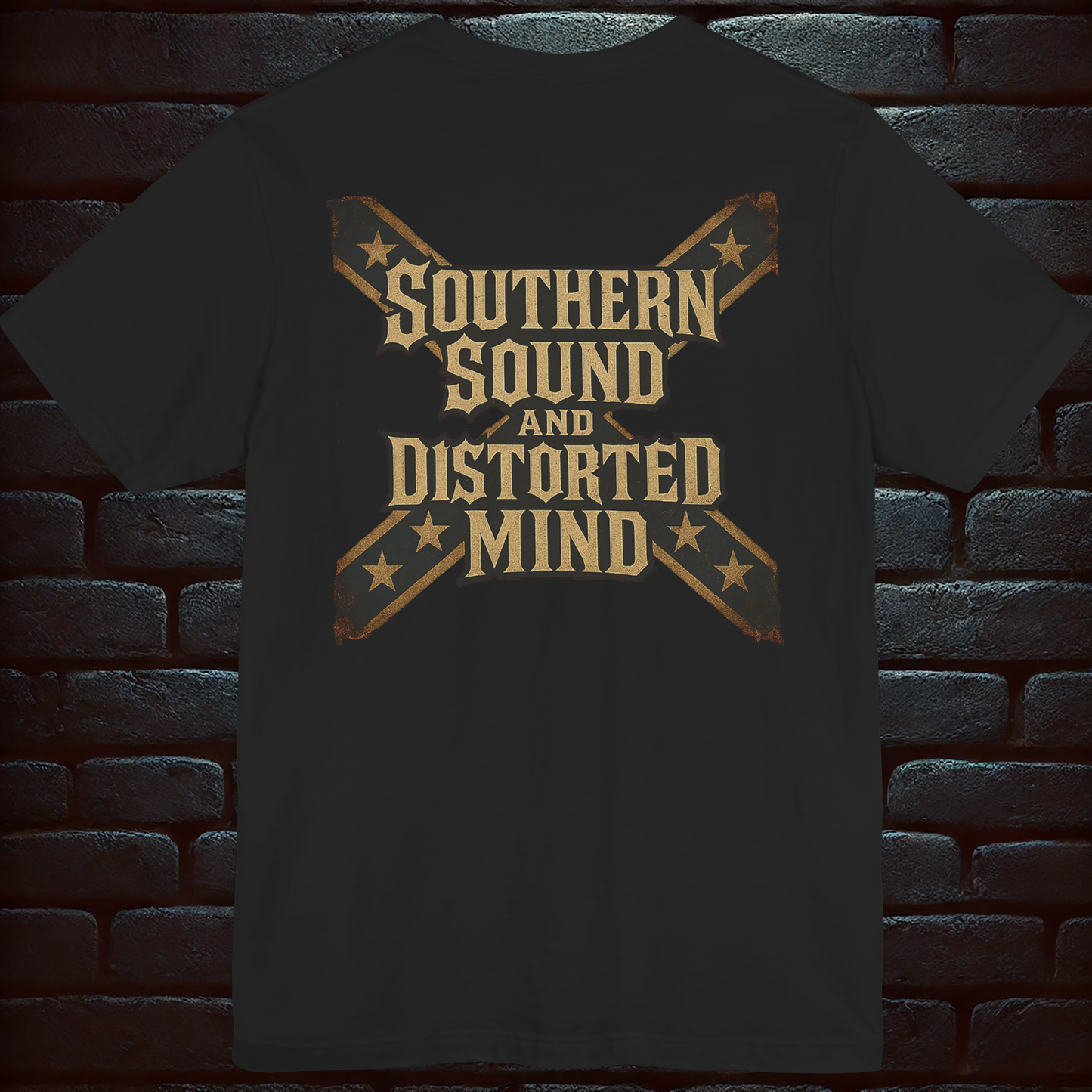 Southern Sound & Distorted Mind + Southern Rock Skull T-Shirt – Rebel Style Short Sleeve T- shirt