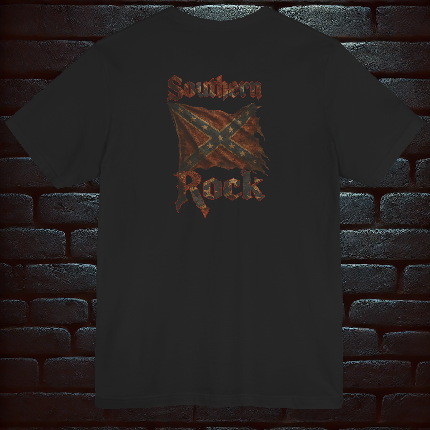 Southern Rock T-Shirt – Guitar & Rebel Flag | Biker Style T-Shirt – Exclusive Edition, Short Sleeve Tee
