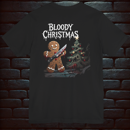 Hellish Christmas, Bloody Christmas– Scary Fun Design –Short Sleeve Tee