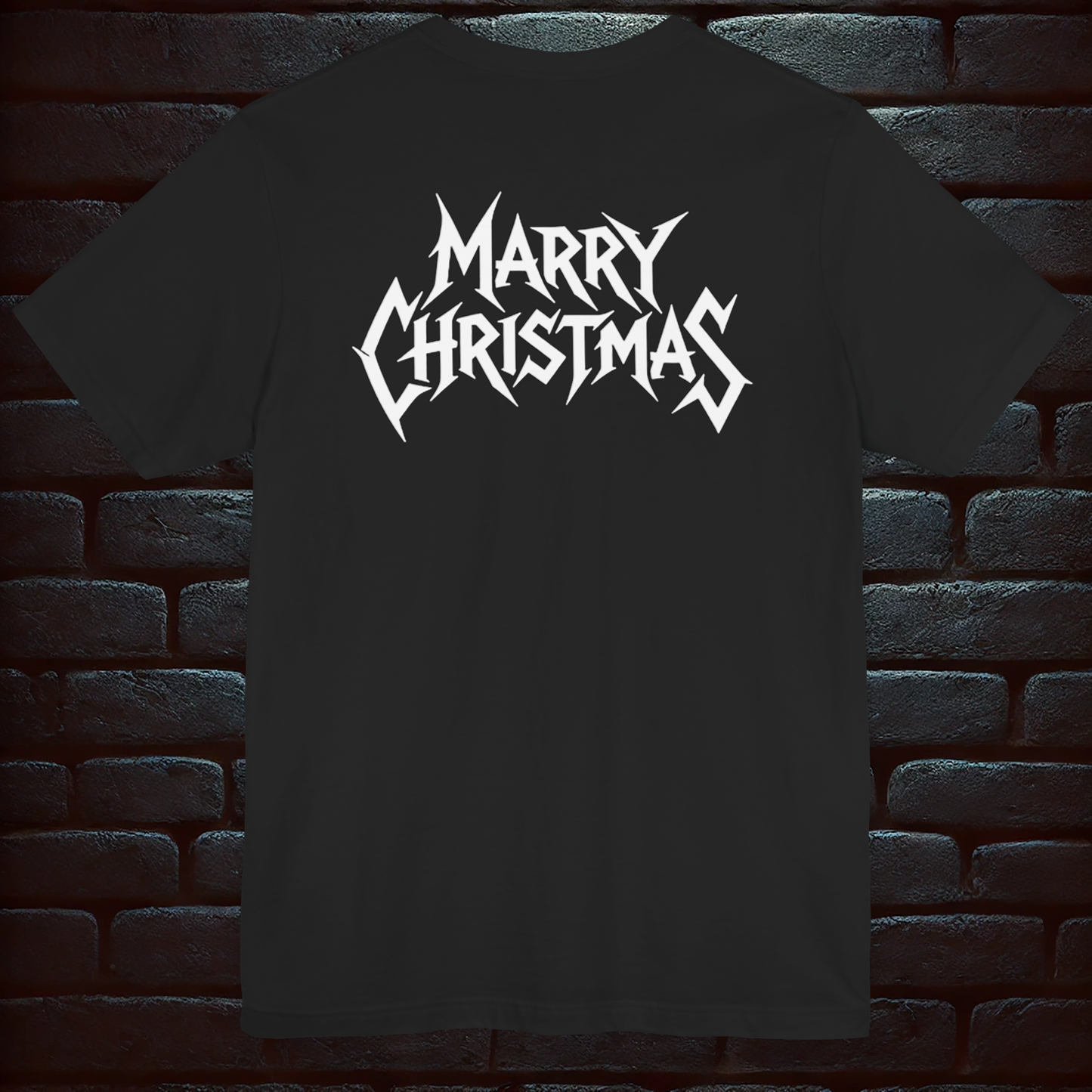 Whiskey-Drinking Santa & Rudolf – “MARRY CHRISTMAS” Back Print T shirt –Short Sleeve Tee