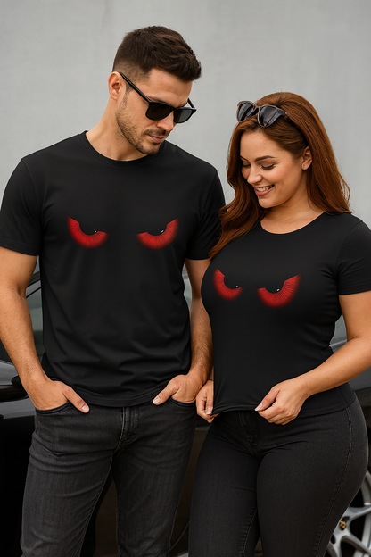 "Red Eyes No Mouth" – Silent Rage Black T-Shirt for Rebels, Rockers & Outcasts Short Sleeve Tee