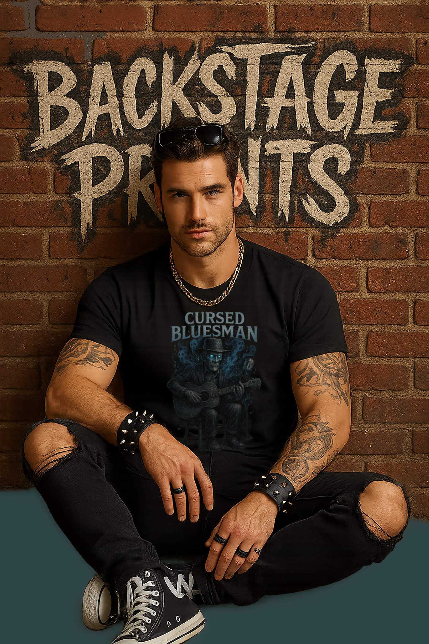 Cursed Bluesman – Haunted Blues Guitar Legend T-Shirt, Short Sleeve T- shirt