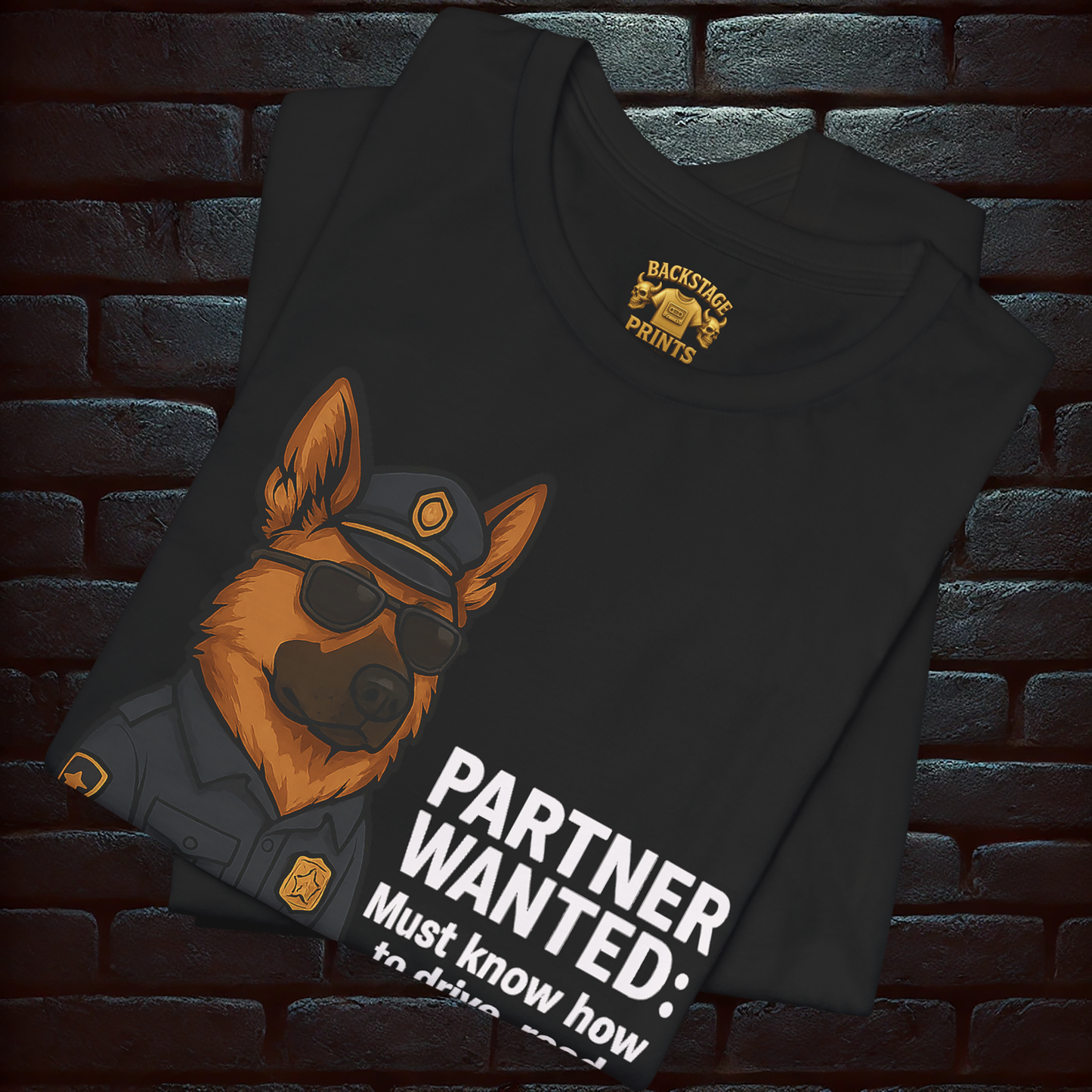 Police Dog Seeks Partner – Satirical Recruitment Tee, Short Sleeve T- shirt