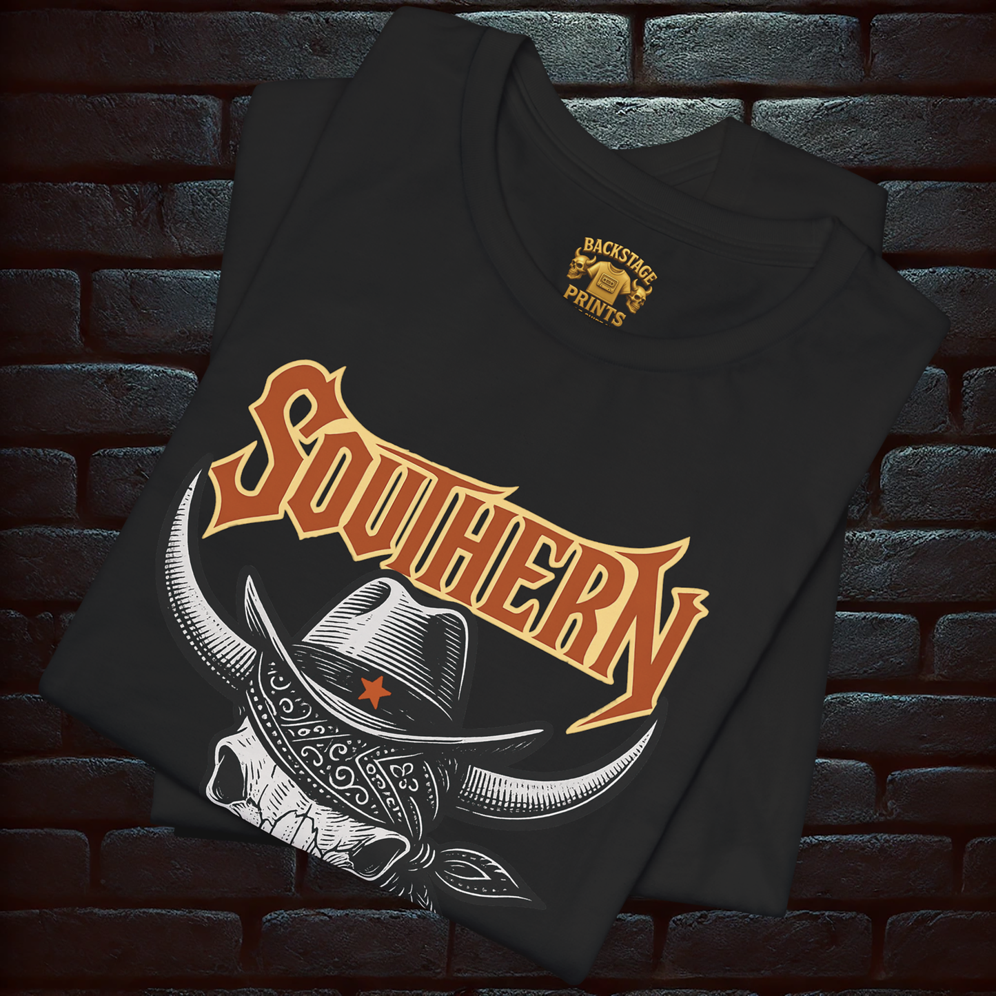Southern Sound & Distorted Mind + Southern Rock Skull T-Shirt – Rebel Style Short Sleeve T- shirt