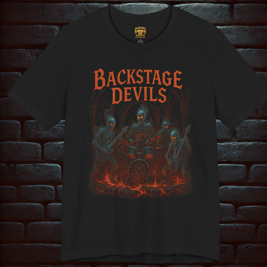 Backstage Devils – Infernal Metal Band Tee, Short Sleeve T- shirt