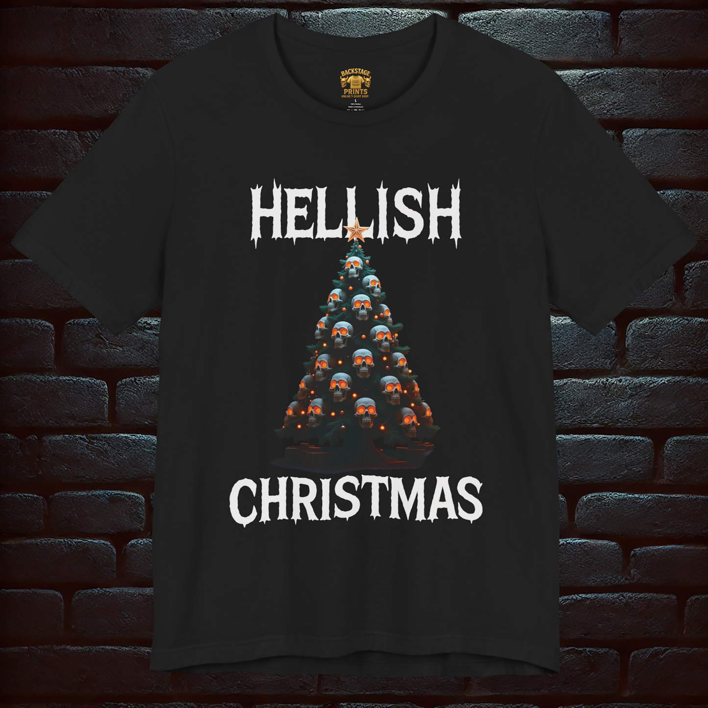 Hellish Christmas, Bloody Christmas– Scary Fun Design –Short Sleeve Tee