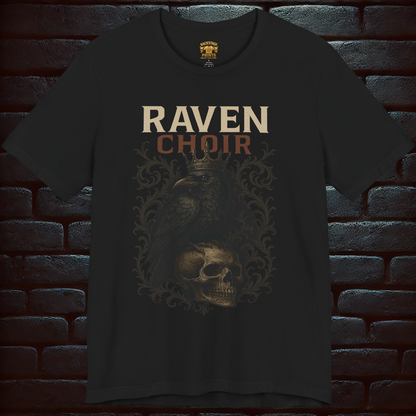 Raven Choir – Gothic Crow and Skull T-Shirt, Short Sleeve T- shirt