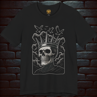 King of Fools – Halloween Dark Skull Crown & Pentagram T-Shirt  Short Sleeve Tee
