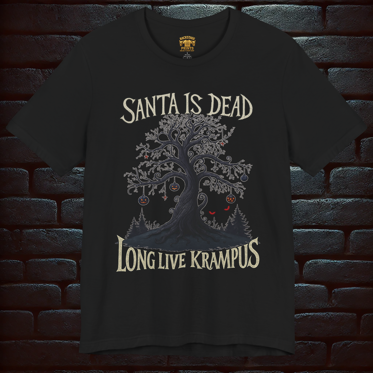 Santa is dead, Long live Krampus– Scary Fun Design –Short Sleeve Tee