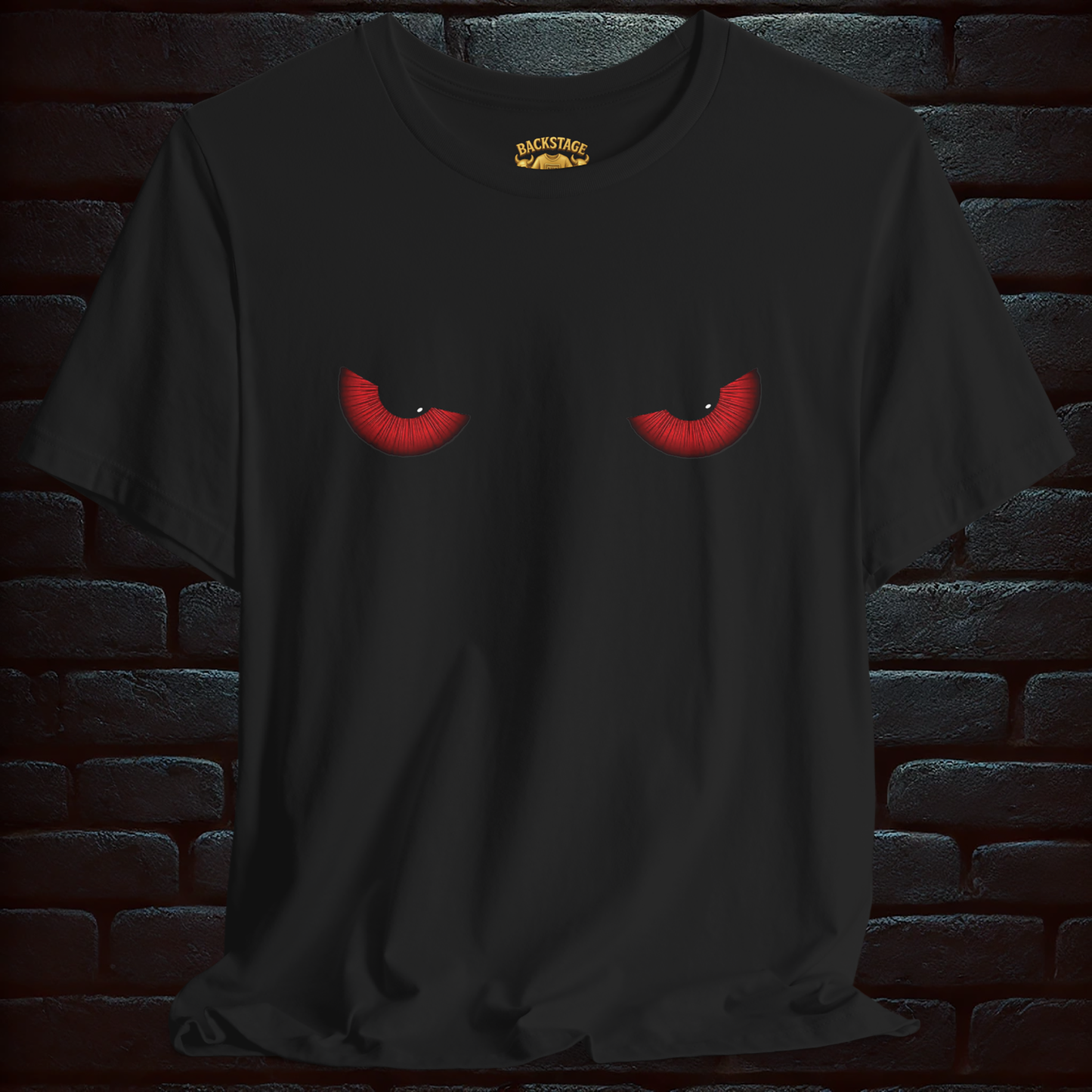 "Red Eyes No Mouth" – Silent Rage Black T-Shirt for Rebels, Rockers & Outcasts Short Sleeve Tee