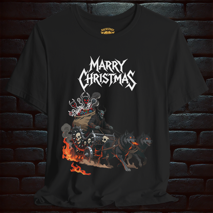 Krampus slays tonight Christmas T shirt– Scary Fun Design –Short Sleeve Tee