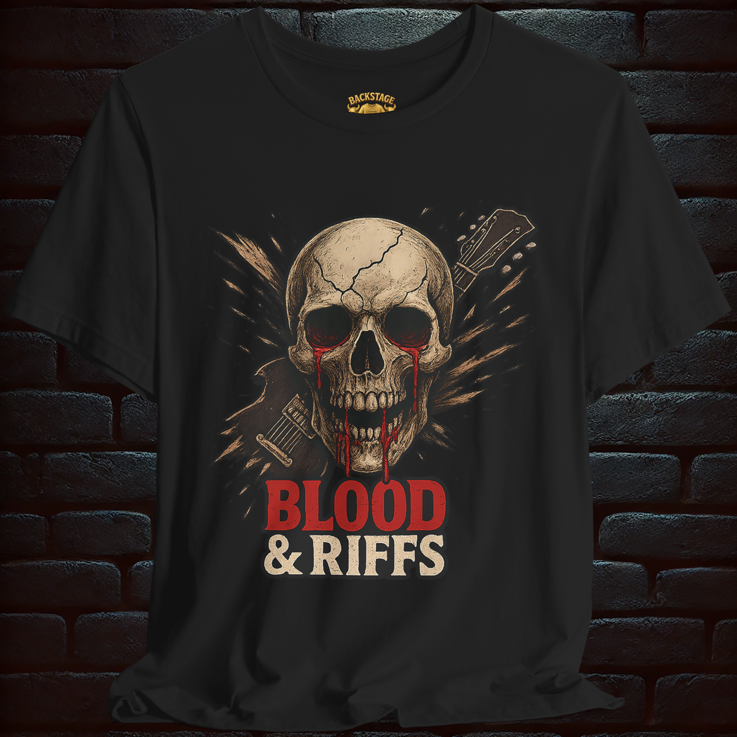 Blood, Riffs & Fire – Heavy Metal Concert Tee, Short Sleeve T- shirt