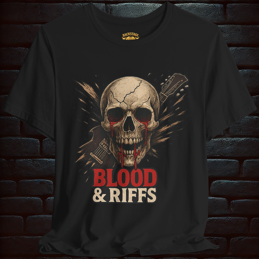 Blood, Riffs & Fire – Heavy Metal Concert Tee, Short Sleeve T- shirt