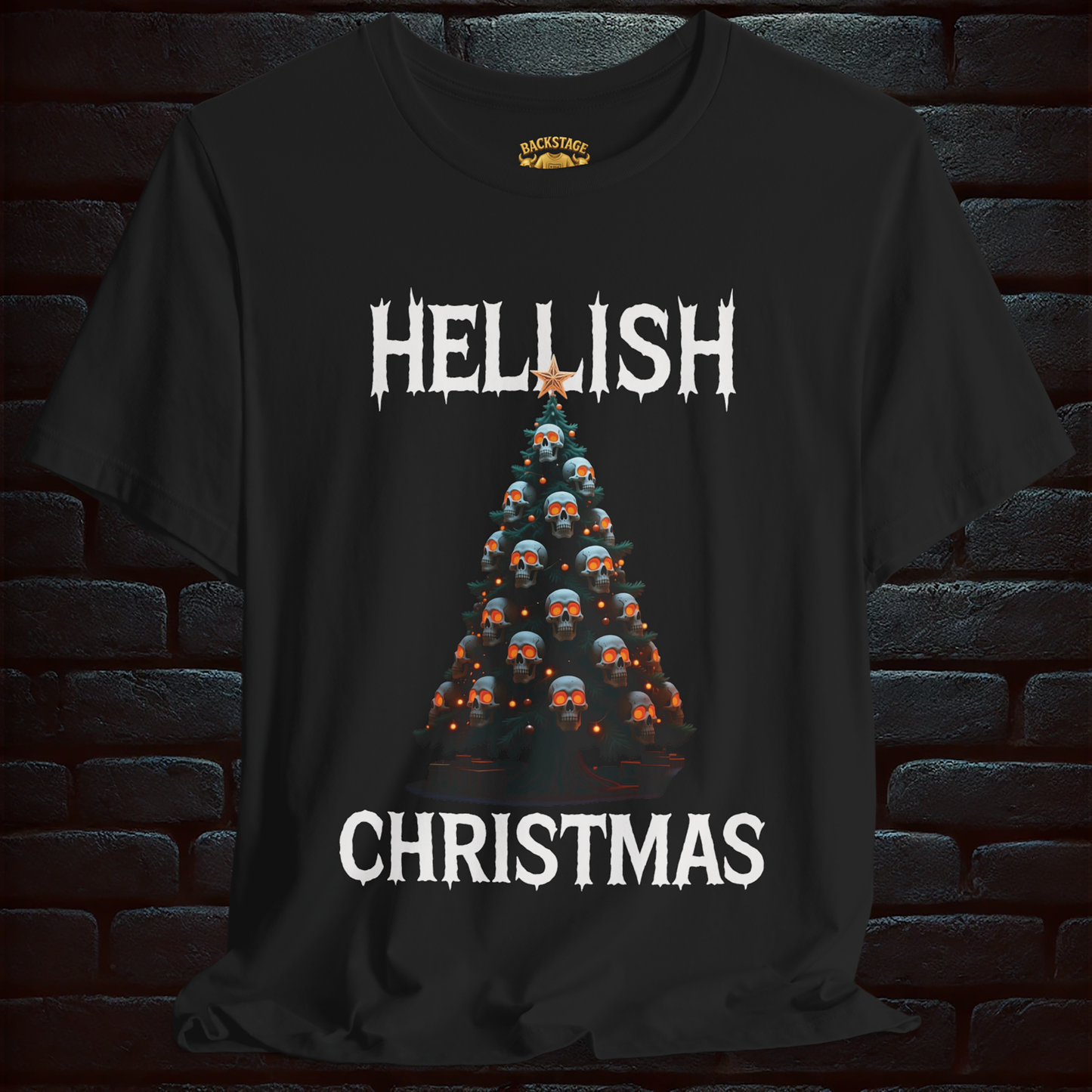 Hellish Christmas, Bloody Christmas– Scary Fun Design –Short Sleeve Tee