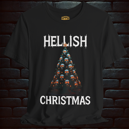 Hellish Christmas, Bloody Christmas– Scary Fun Design –Short Sleeve Tee