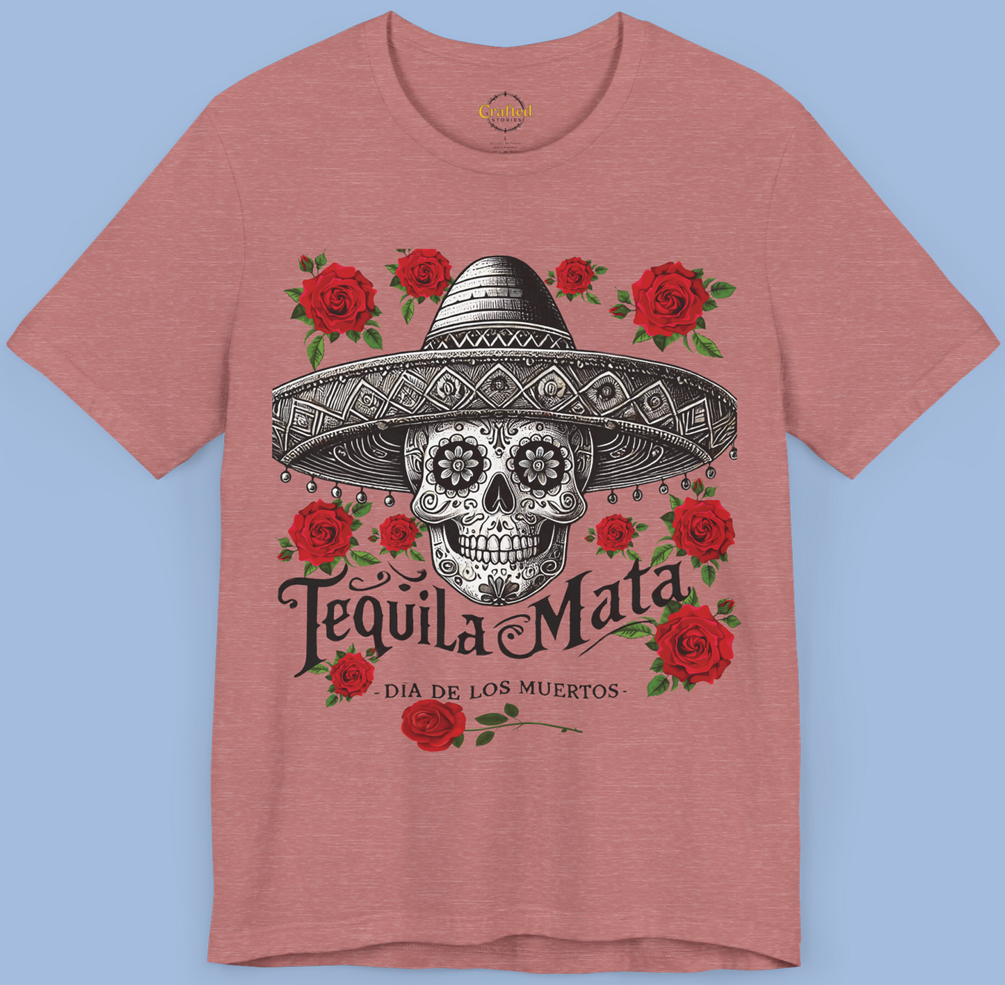 "Tequila Mata" Skull T-Shirt – The Ultimate Party Statement! Unisex Jersey Short Sleeve T- shirt