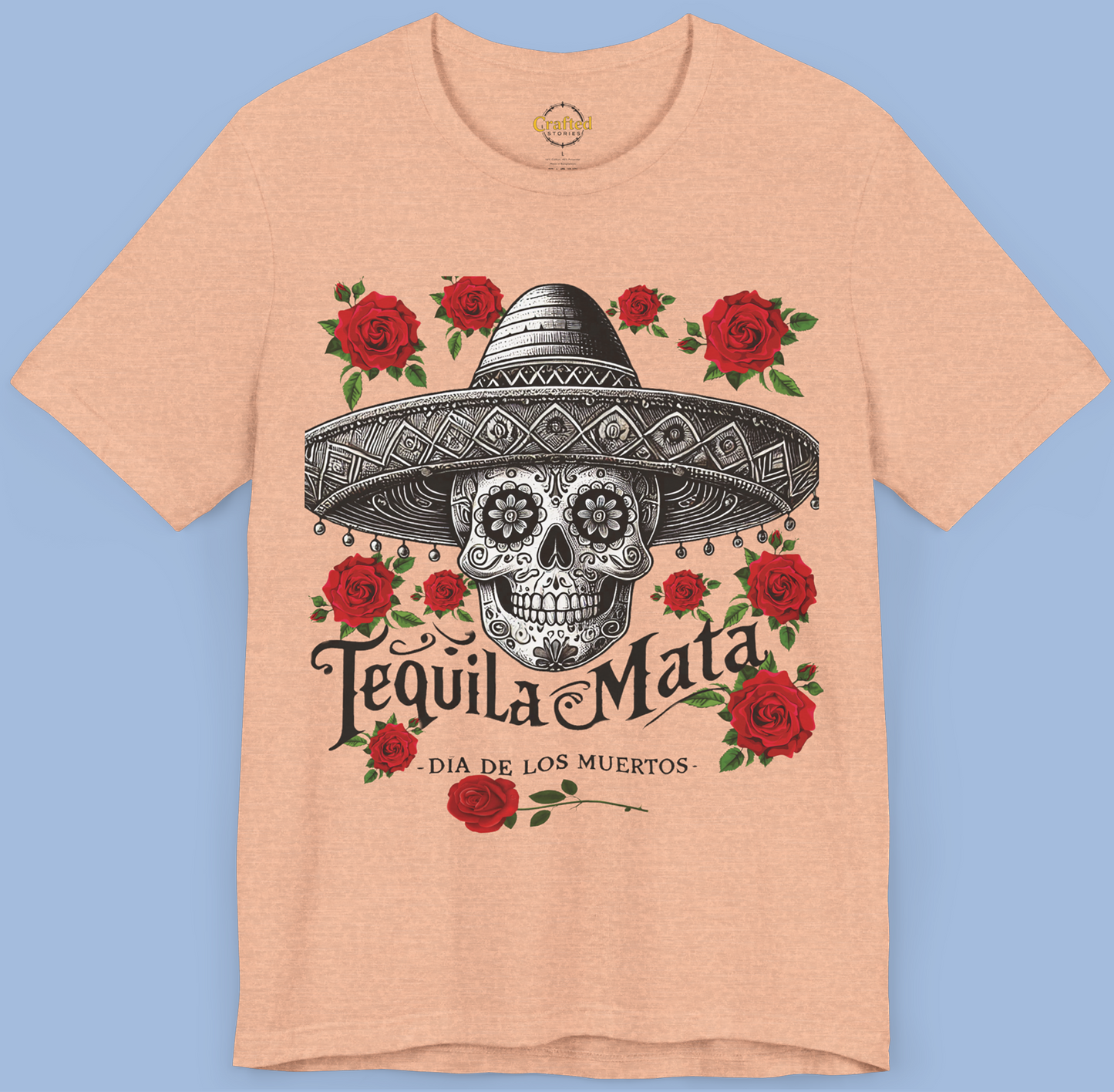 "Tequila Mata" Skull T-Shirt – The Ultimate Party Statement! Unisex Jersey Short Sleeve T- shirt