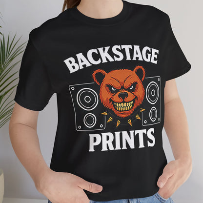 Backstage Prints Mad Bear Tee – Loud, Wild, Rebellious  Short  Sleeve  T-shirt
