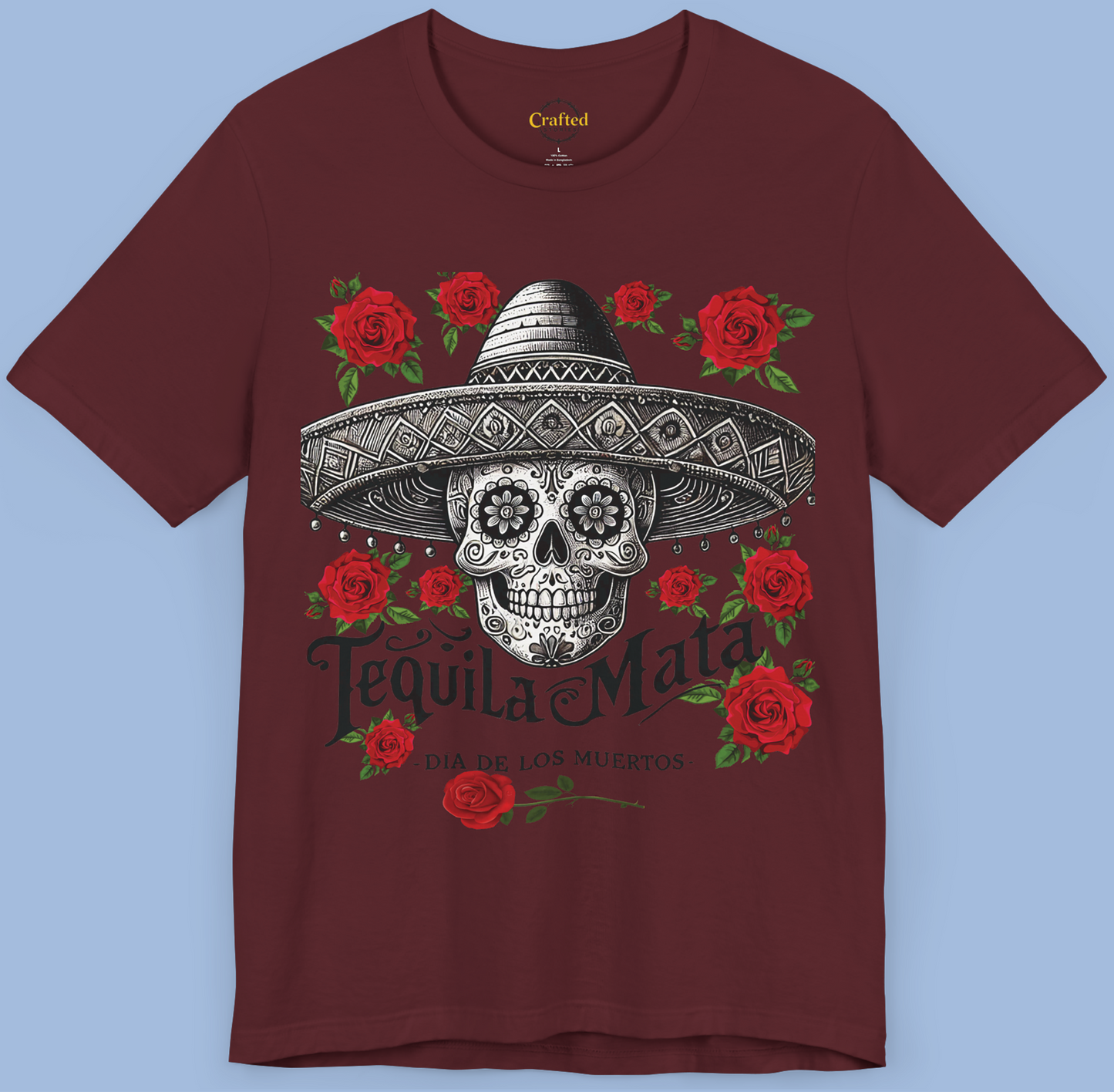 "Tequila Mata" Skull T-Shirt – The Ultimate Party Statement! Unisex Jersey Short Sleeve T- shirt