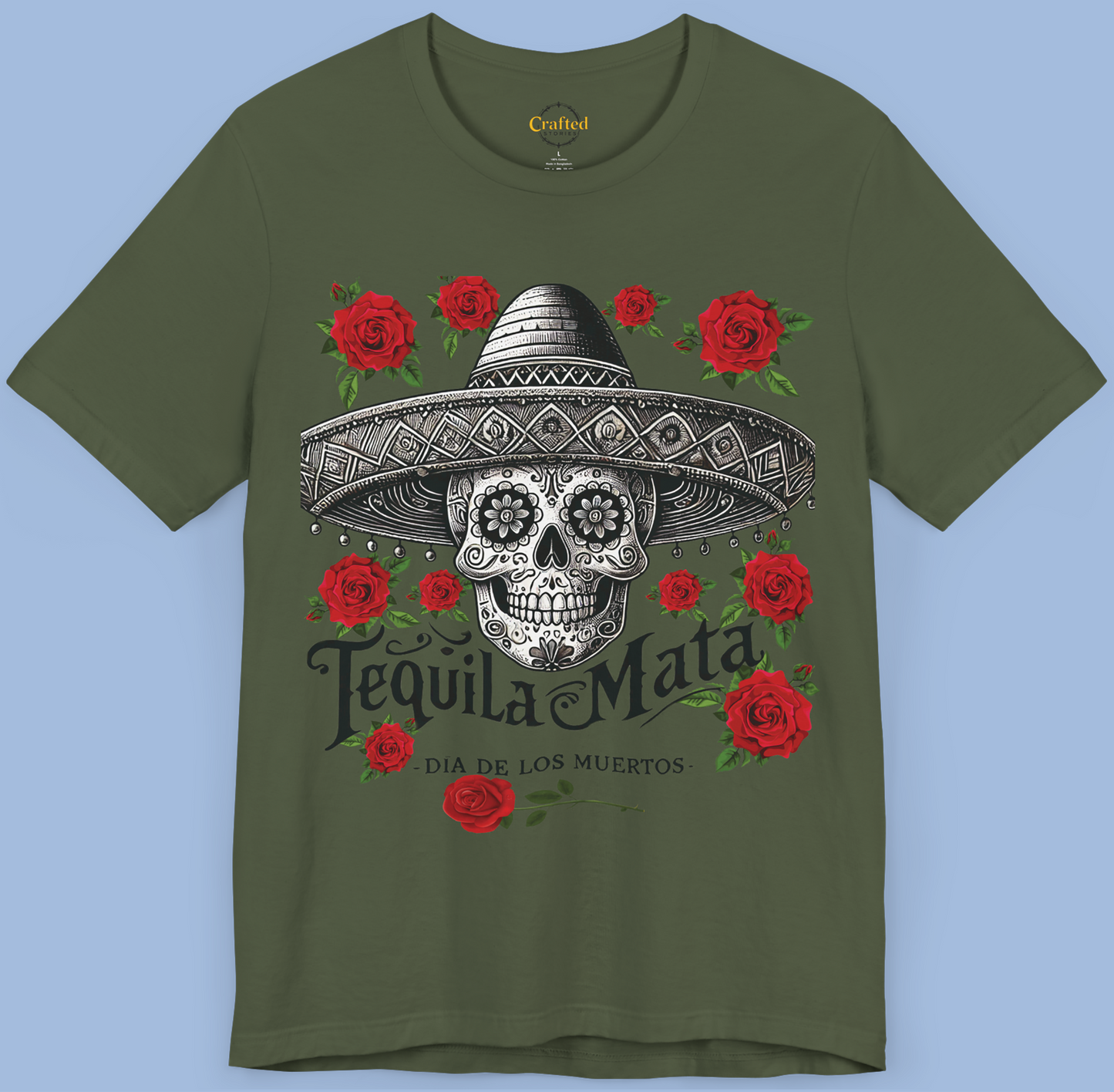 "Tequila Mata" Skull T-Shirt – The Ultimate Party Statement! Unisex Jersey Short Sleeve T- shirt