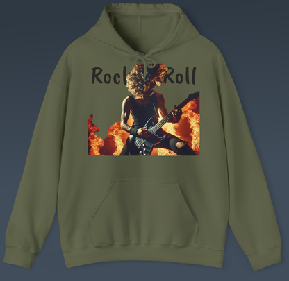 Rock `n`Roll  Heavy Blend™ Hooded Sweatshirt, Men, Women, Rockers, School, Work, Drinking with Buddies, Outdoor, Indoor, Fun
