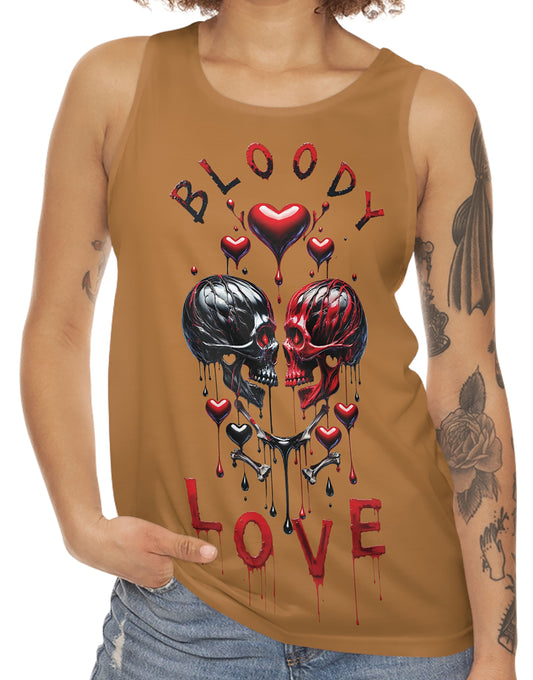 Bloody Love Women Light Brown Tank Top Heavy Metal, Rock n Roll, Ghotic, Punk