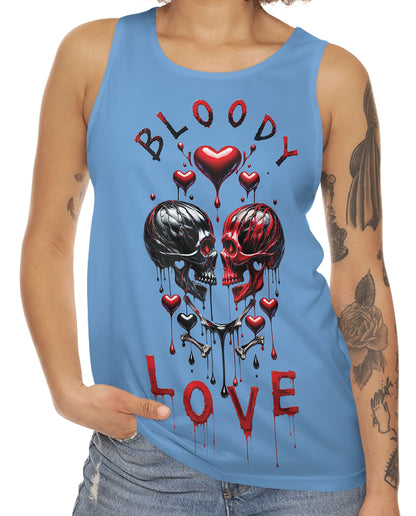 Bloody Love Women Light Blue Tank Top Heavy metal, Rock n Roll, Ghotic, Punk