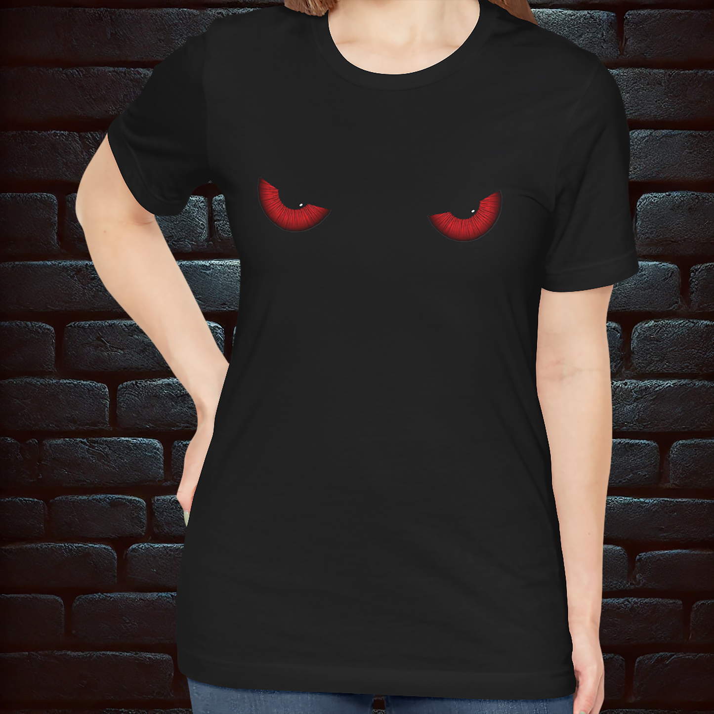 "Red Eyes No Mouth" – Silent Rage Black T-Shirt for Rebels, Rockers & Outcasts Short Sleeve Tee