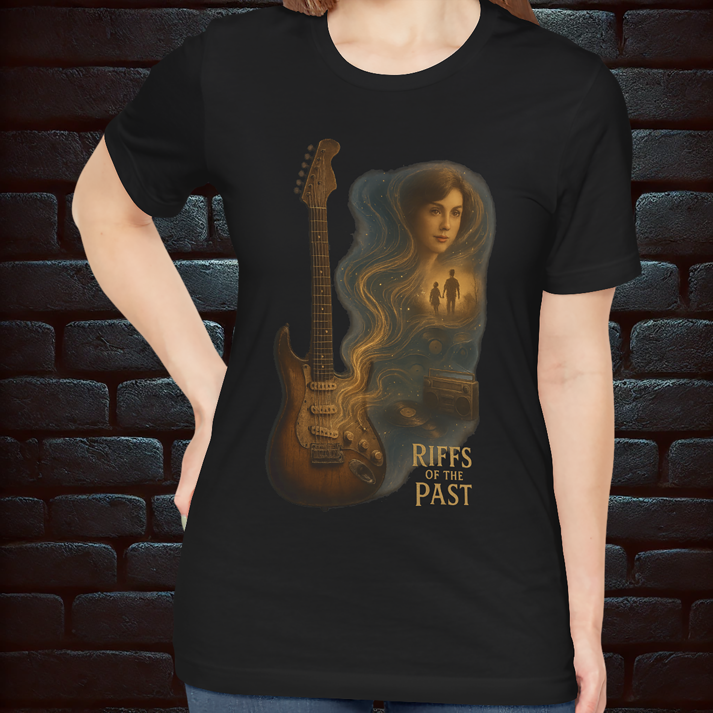 Riffs of the Past – Vintage Guitar Memory Tee, Short Sleeve T- shirt