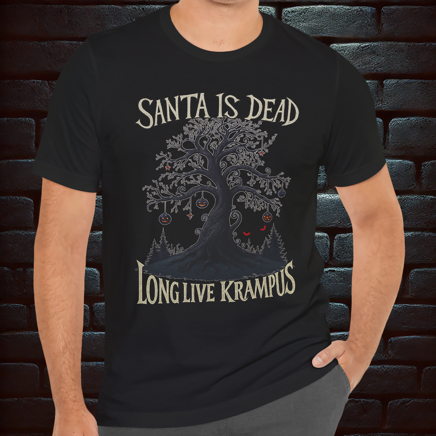Santa is dead, Long live Krampus– Scary Fun Design –Short Sleeve Tee