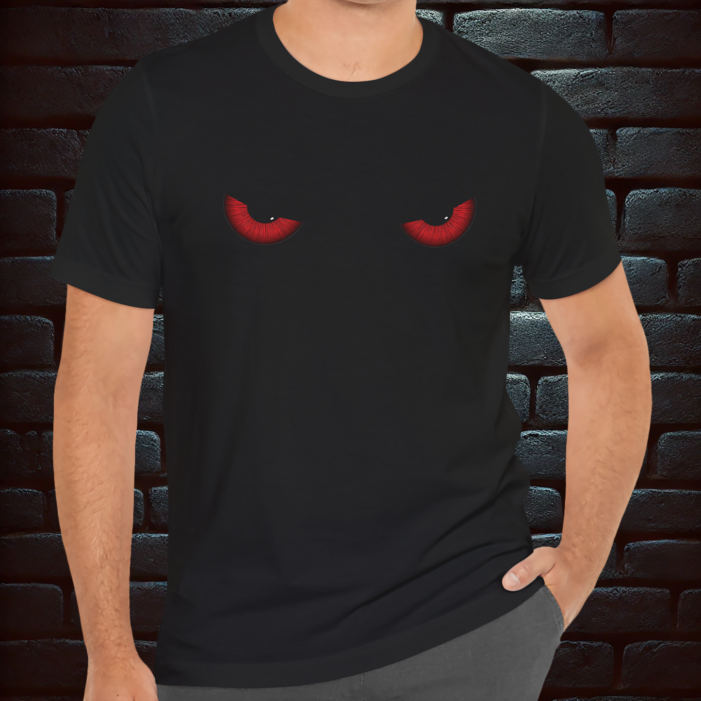 "Red Eyes No Mouth" – Silent Rage Black T-Shirt for Rebels, Rockers & Outcasts Short Sleeve Tee