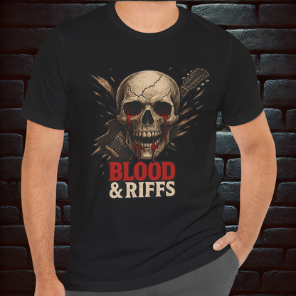Blood, Riffs & Fire – Heavy Metal Concert Tee, Short Sleeve T- shirt