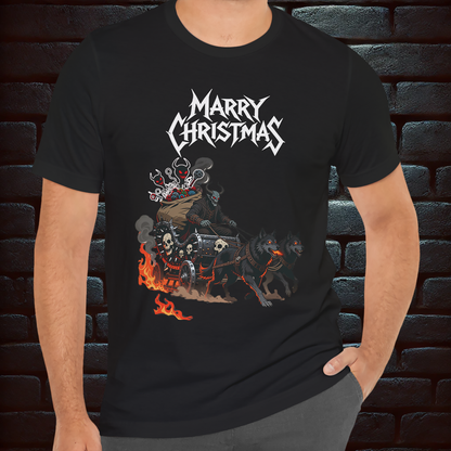 Krampus slays tonight Christmas T shirt– Scary Fun Design –Short Sleeve Tee
