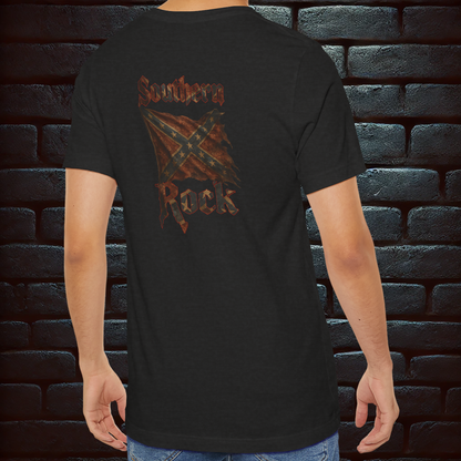 Southern Rock T-Shirt – Guitar & Rebel Flag | Biker Style T-Shirt – Exclusive Edition, Short Sleeve Tee