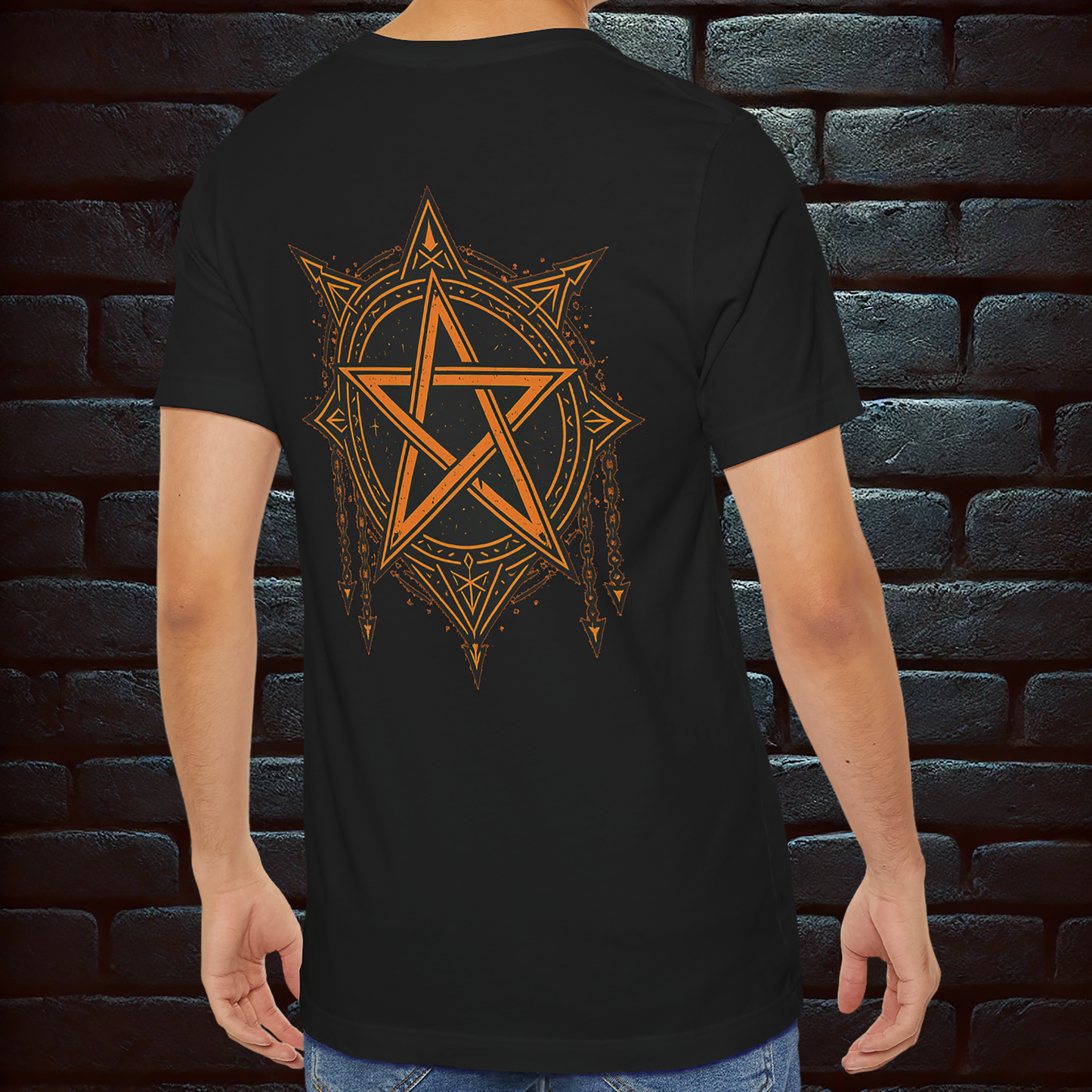 King of Fools – Halloween Dark Skull Crown & Pentagram T-Shirt  Short Sleeve Tee