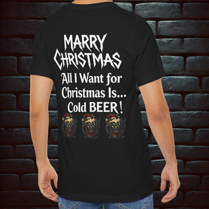 Give Me Money... Christmas T shirt– Scary Fun Design –Short Sleeve Tee