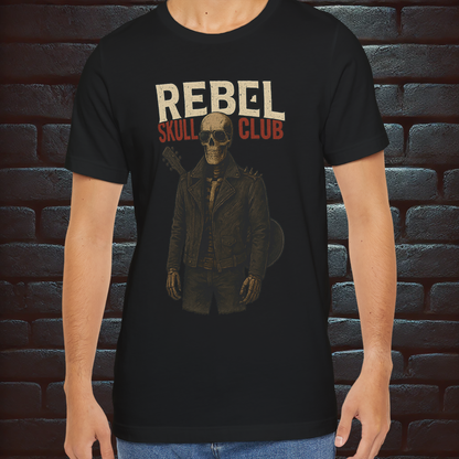 Rebel Skull Club – For those who ride with the wild. Short Sleeve T- shirt