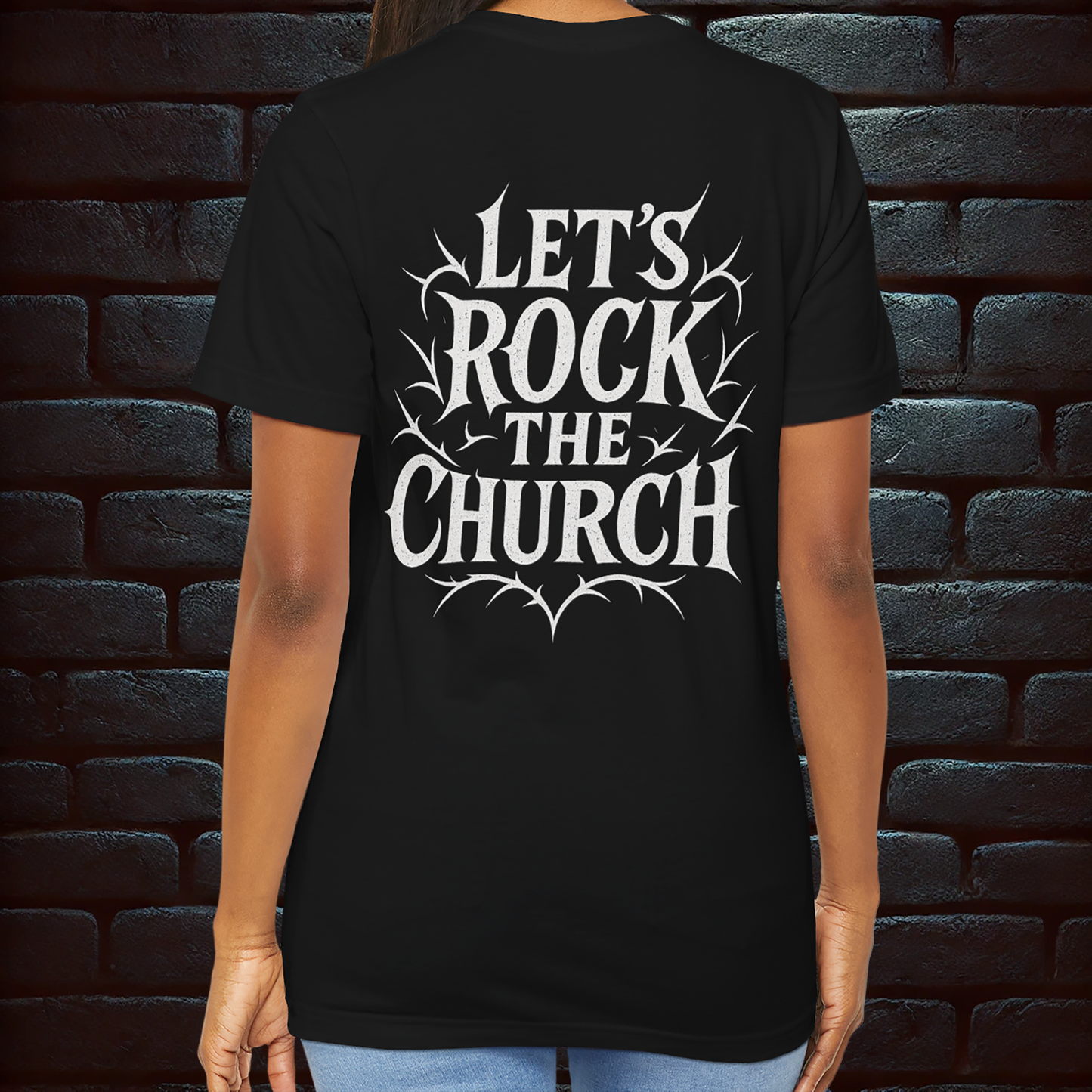 Nun Rock N Roll T-Shirt – Gothic Horror Concert Tee with Back Print  –Short Sleeve Tee