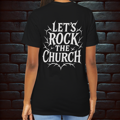 Nun Rock N Roll T-Shirt – Gothic Horror Concert Tee with Back Print  –Short Sleeve Tee