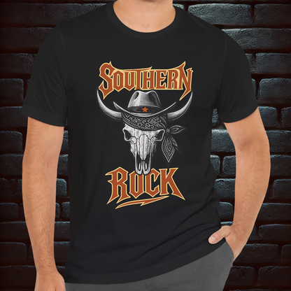 Southern Sound & Distorted Mind + Southern Rock Skull T-Shirt – Rebel Style Short Sleeve T- shirt