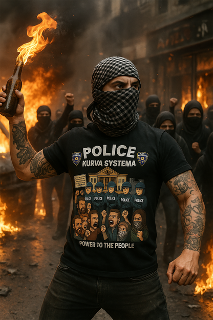 "Protecting Power – Anti-System Protest T-Shirt for Rebels, Rockers & the Forgotten Majority" Short Sleeve T- shirt