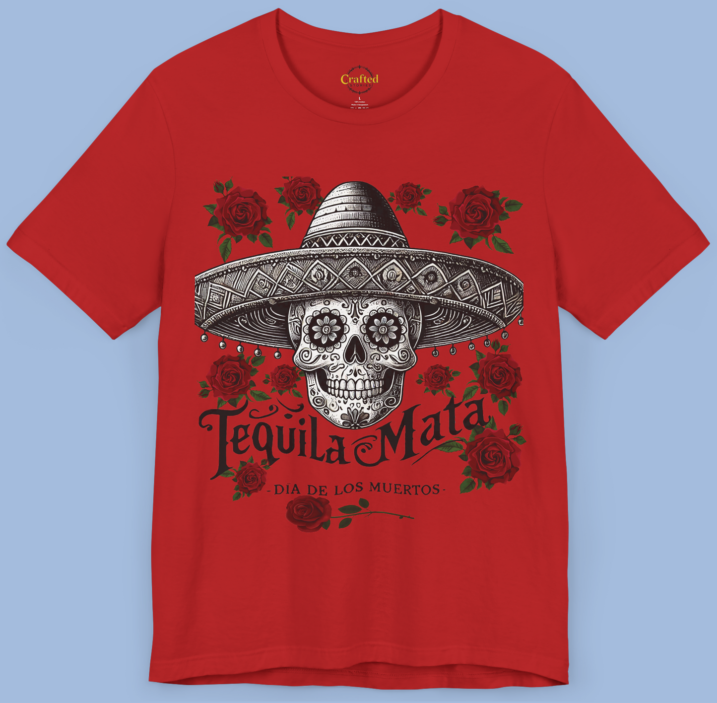 "Tequila Mata" Skull T-Shirt – The Ultimate Party Statement! Unisex Jersey Short Sleeve T- shirt