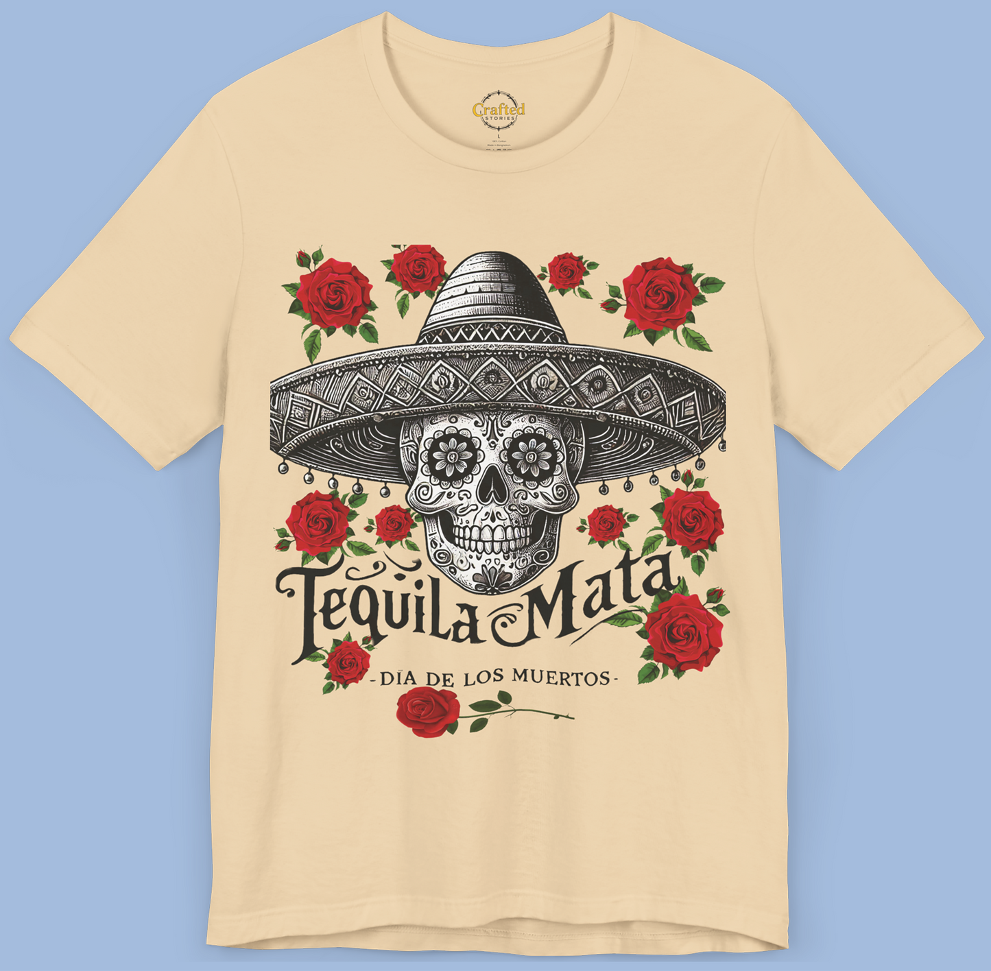 "Tequila Mata" Skull T-Shirt – The Ultimate Party Statement! Unisex Jersey Short Sleeve T- shirt